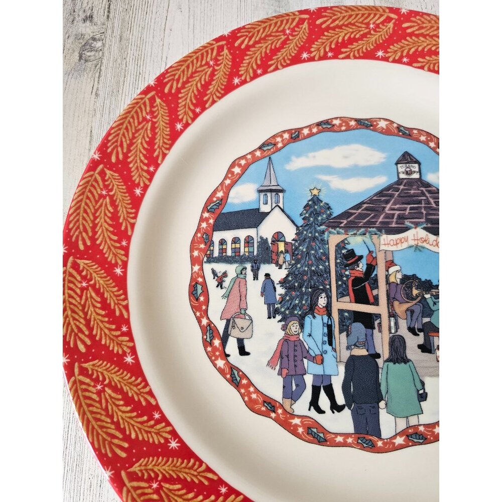 Homer Laughlin turano gazebo concert band church festival 12 in dinner plate red